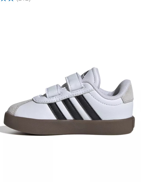 adidas White/Core Black/Gray One VL Court 3.0 Velcro Sneakers - Picture 9 of 16